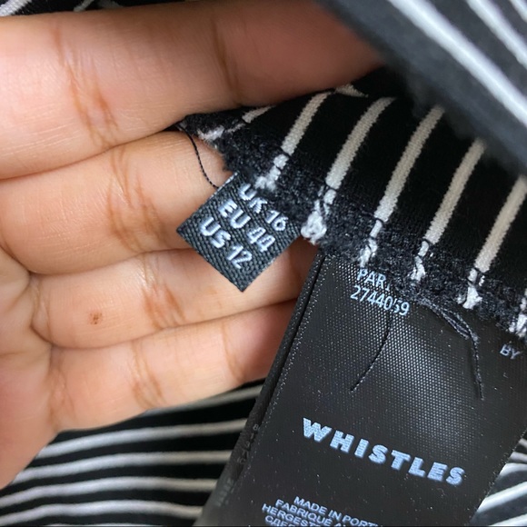 Whistles Stripe Bardot Top Off Shoulder Size 12 - Picture 6 of 8